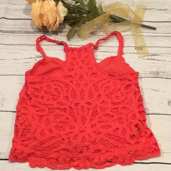 Abercrombie &fitch XS/S red scalloped lace trim camisole. - Picture 3 of 3